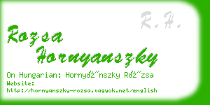 rozsa hornyanszky business card